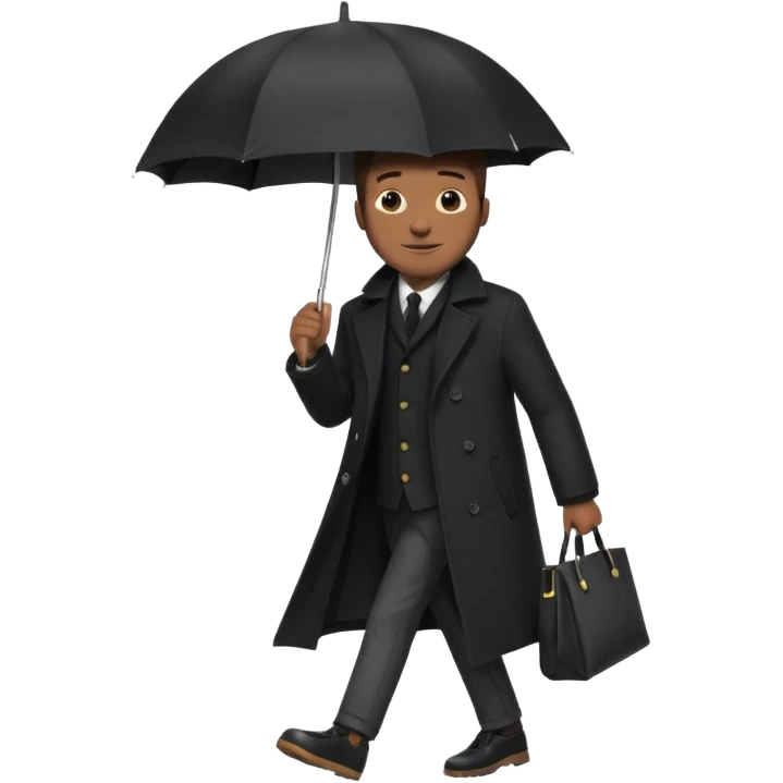 Street Umbrella Walker black man emoji
