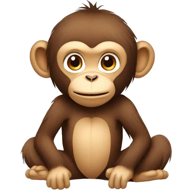 Sitting Monkey with hair emoji