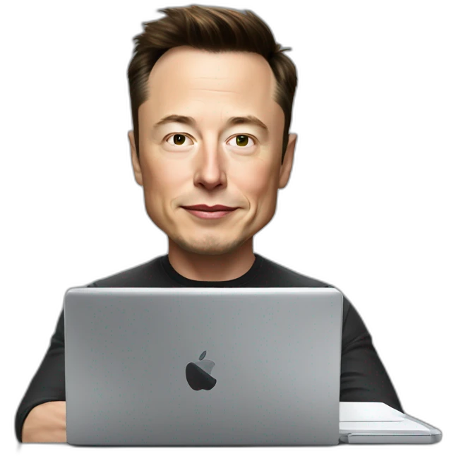 elon musk and laptop emoji