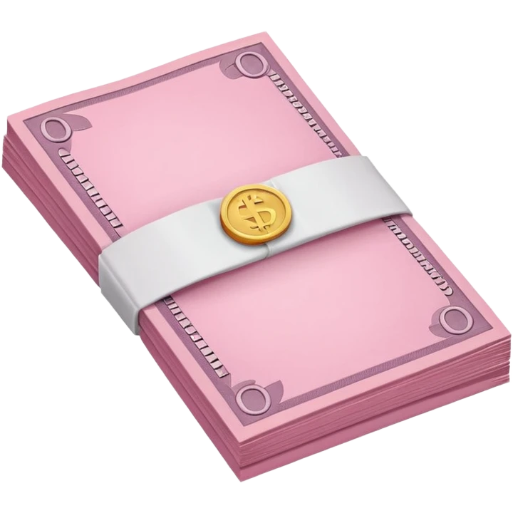 a pink piece of cash emoji
