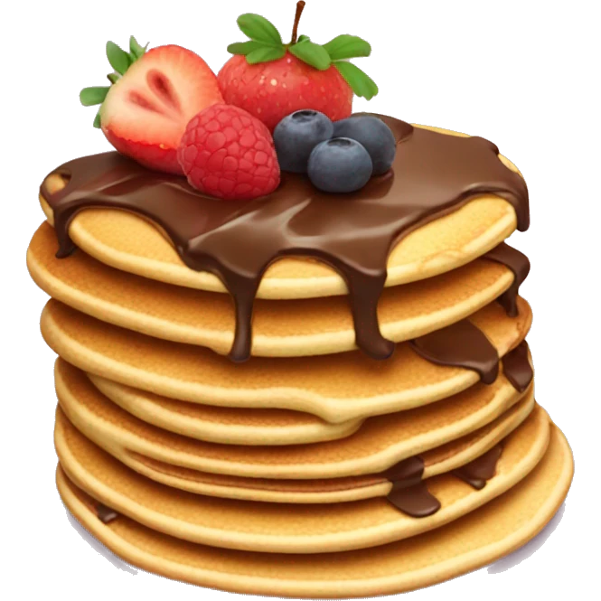 Pancake with chocolate and fruit  emoji