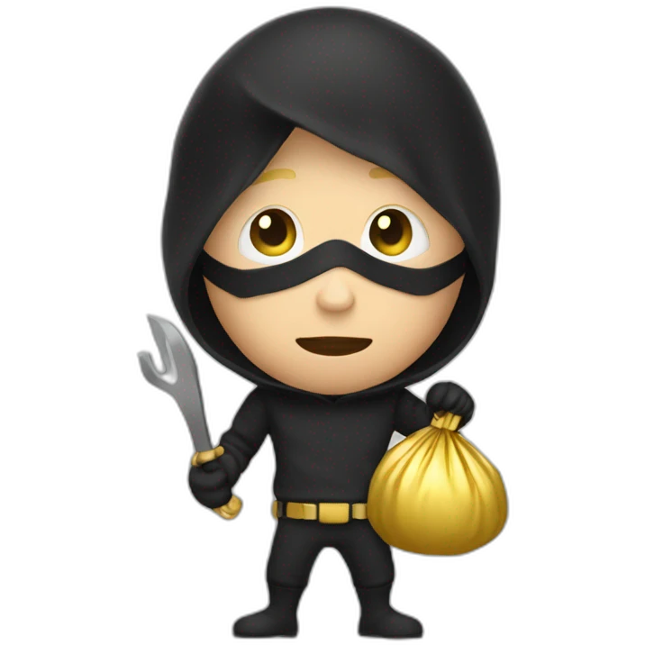 Thief with gold in hand emoji
