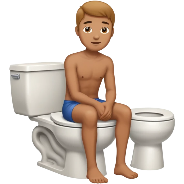man sitting on toilet emoji