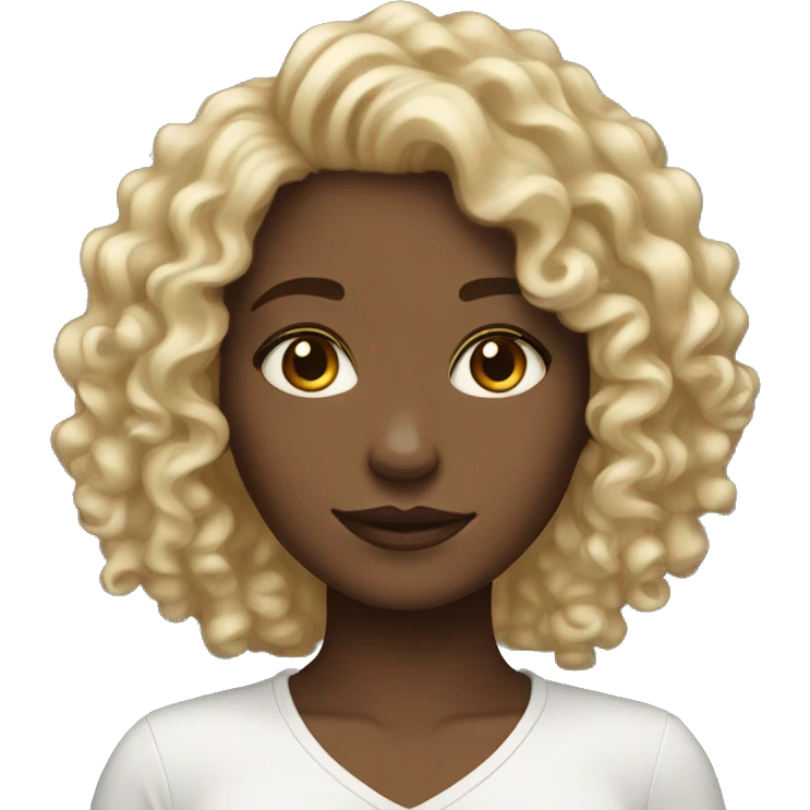 Curly hair girl white skin  emoji