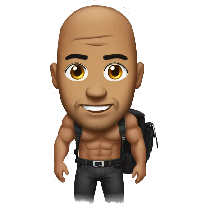 The Rock with a Fanny Pack emoji