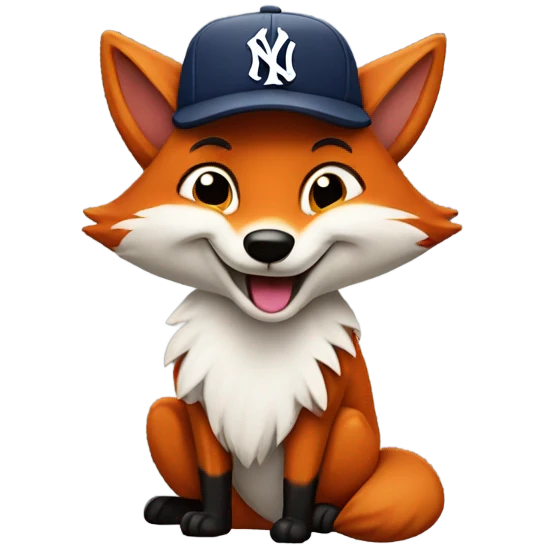 Furry fox with casquette yankee / Wink emoji