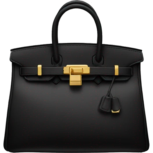 A black birkin bag with gold details emoji
