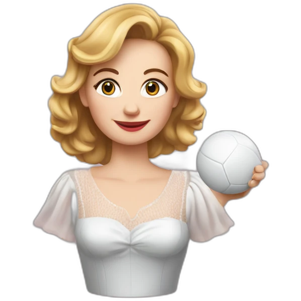 lucile Werner bij lingo met een bal in hand emoji