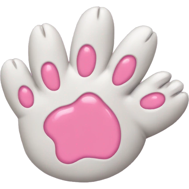 cat's paw with pink claws  emoji