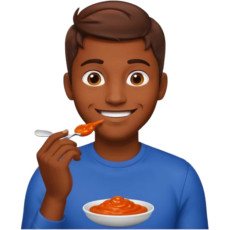 Gay guy brown hair buffalo sauce emoji