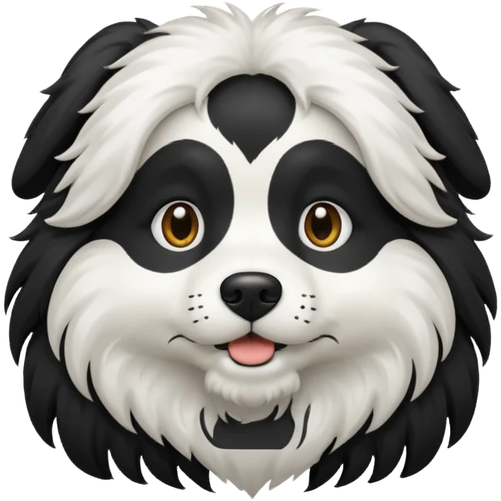 DOG BLACK AND WHITE WITH LONG HAIR emoji