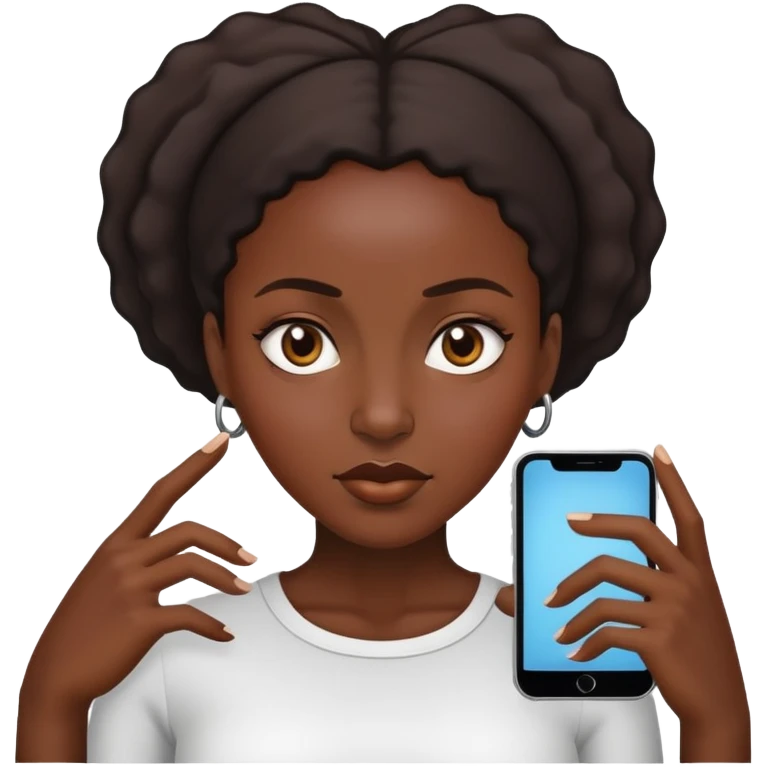 Black woman with big forehead emoji