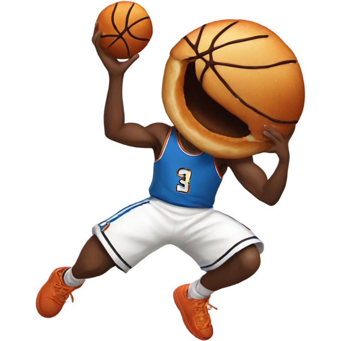 White man dunking a donut as a basketball  emoji