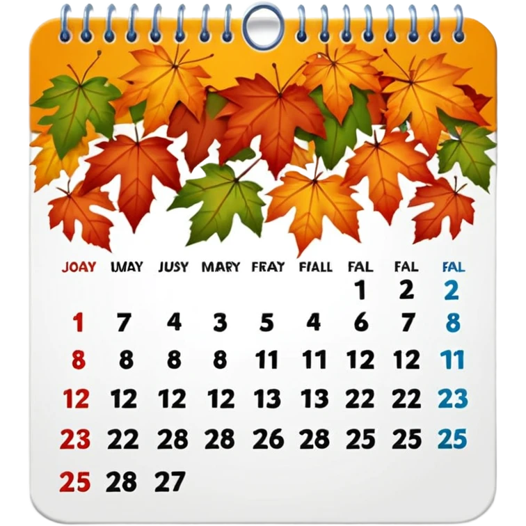 fall 2025 calendar emoji