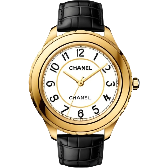 luxury watch with Chanel logo, elegant and stylish emoji