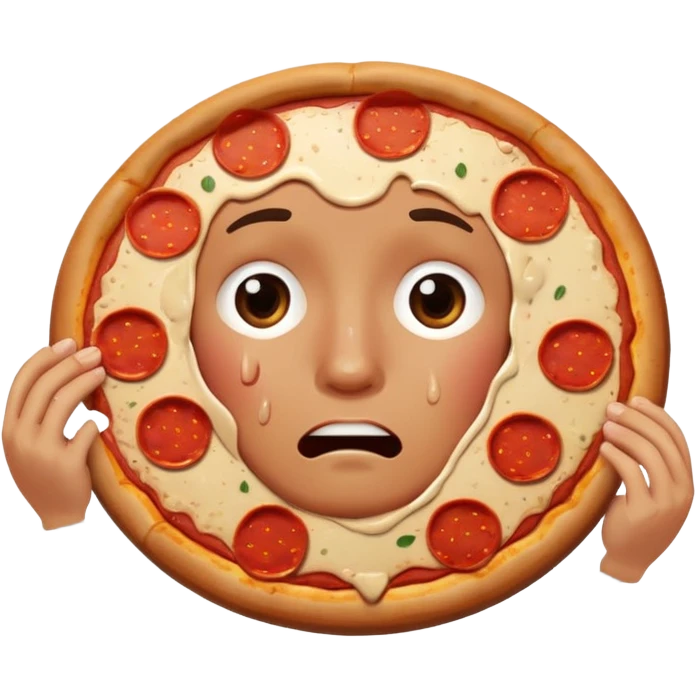 crying for pepperoni pizza emoji