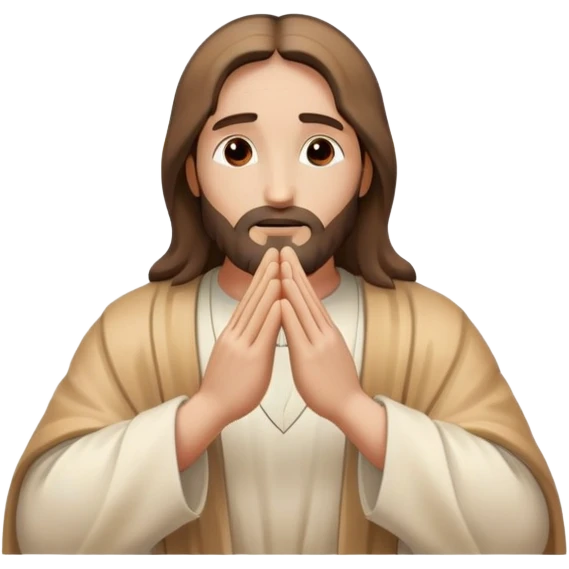 Jesus praying hands with rays of holy light emanating emoji