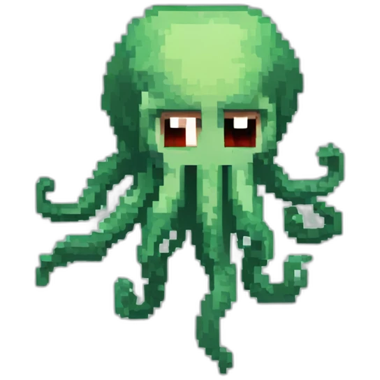 8-bit pixelart of angry human-like squid; Stardew Valley emoji