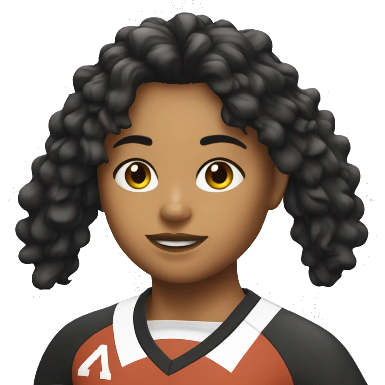 chica con pelo corto color negro futbolistica emoji