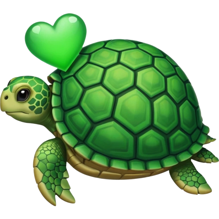 Turtle with green heart emoji