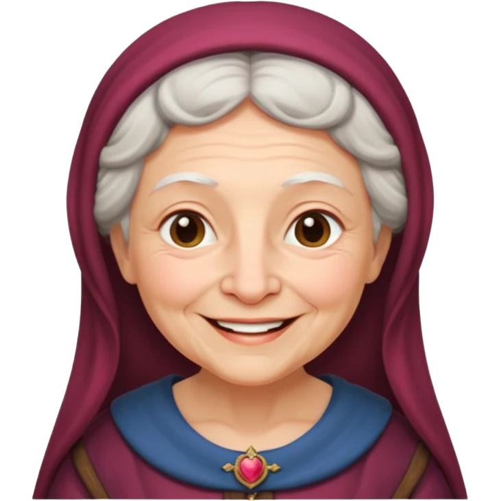 The kind and amiable grandmother in medieval fairy tales emoji