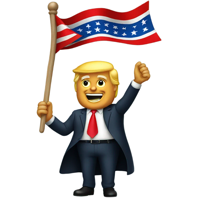 Trump waiving pennant emoji