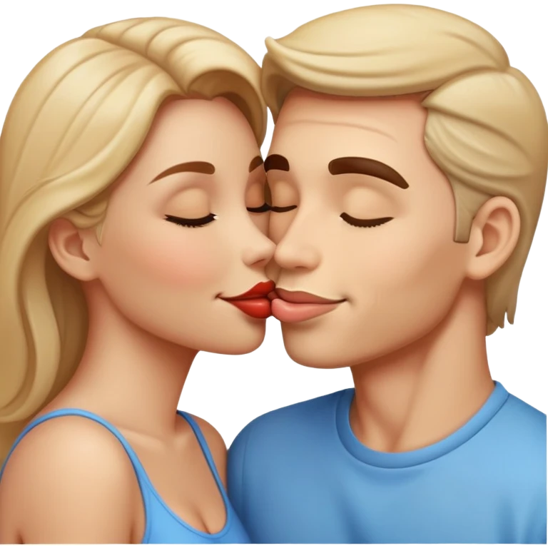 smiling couple kissing on lips emoji