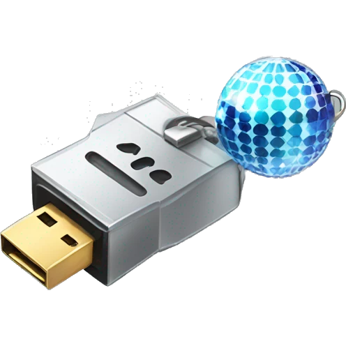pendrive with disco ball emoji