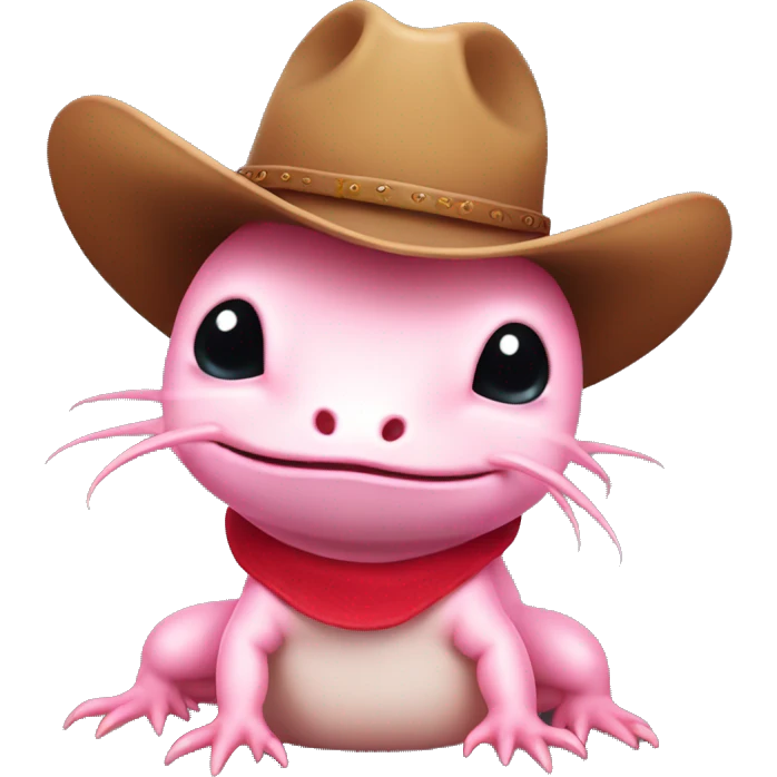 Axolotl with a cowboy hat emoji