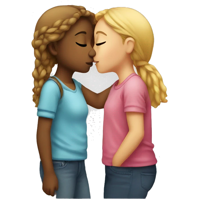 two girls kissing emoji