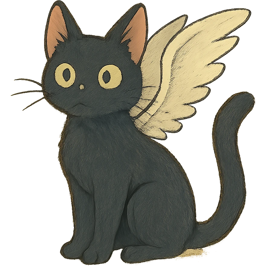 ghibli style cat with wings emoji