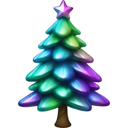 Iridescent Christmas tree emoji