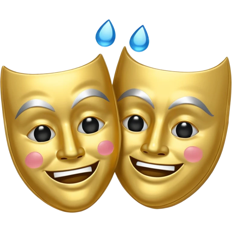 Two mask one is happy the other is sad emoji