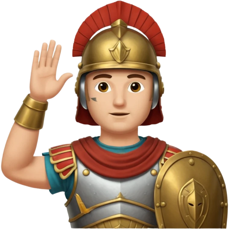 an ancient roman republic soldier doing a straight hand salute emoji
