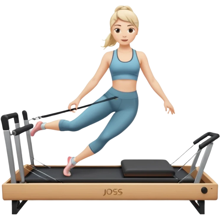 a girl on the reform is doing Pilates emoji
