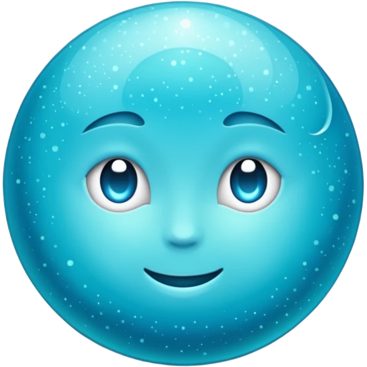 Glitter cian moon emoji