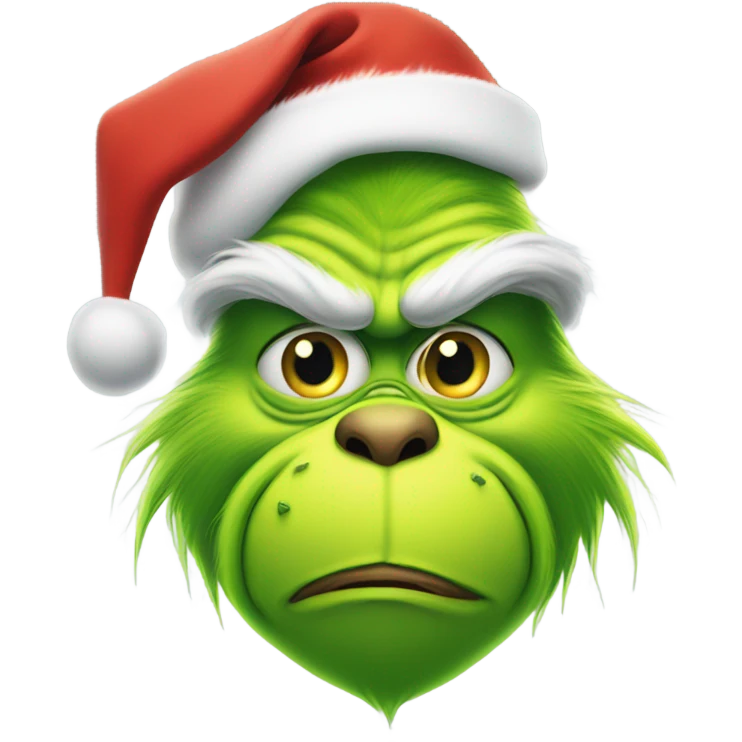 Grinch in a Santa hat emoji