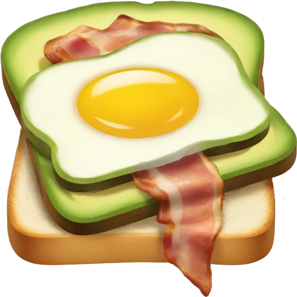 toast with avocado egg and bacon on top emoji