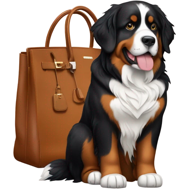 Bernese mountain dog with Birkin  emoji