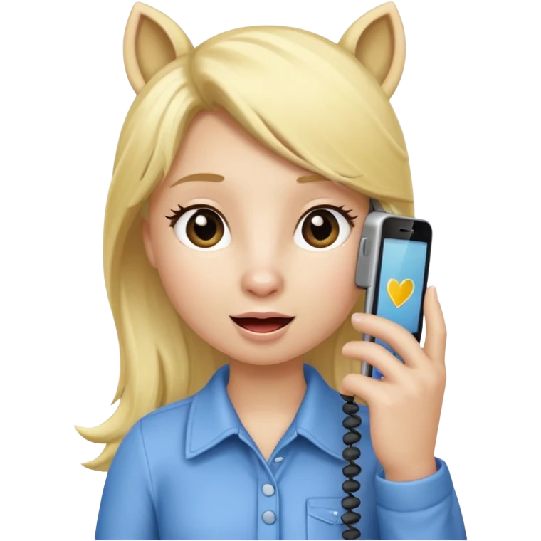 blonde pony talking with cellphone emoji