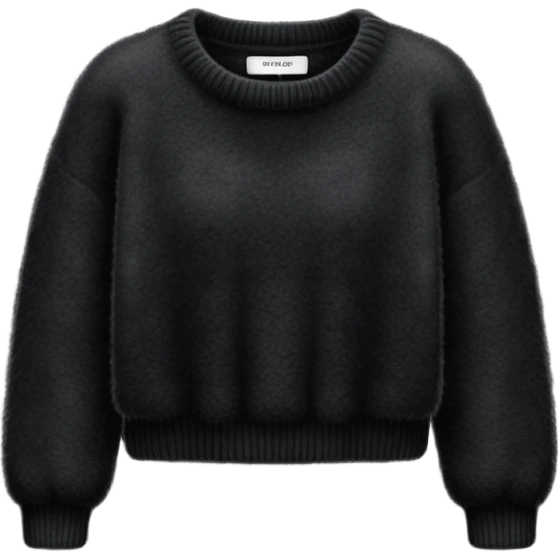 super realistic black cashmere crop sweater isolated emoji