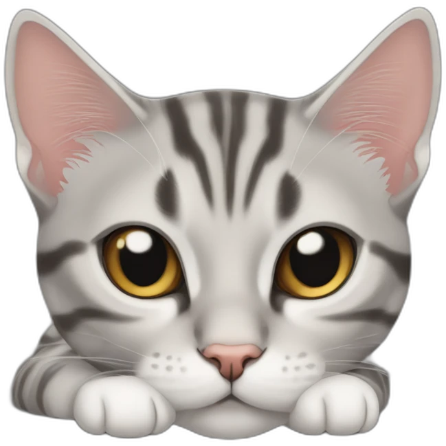 cat-American shorthair cathands-whole body-slee-lie down emoji