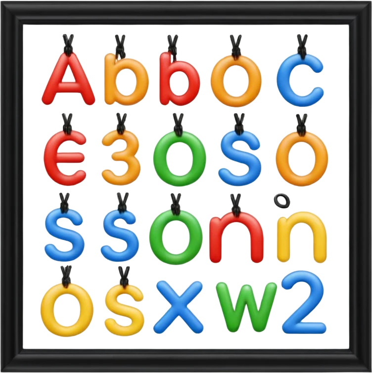 quiero crear iconos para string, Cadena de caracteres (string):    'abc',    '123',    'a1@!',    "a1@!"    emoji