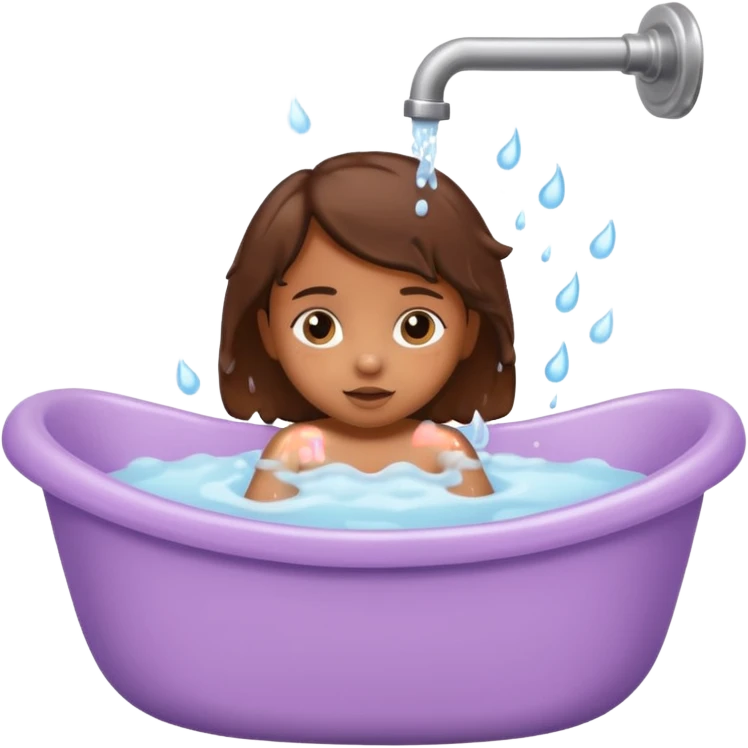 brown girl Baby Bath emoji