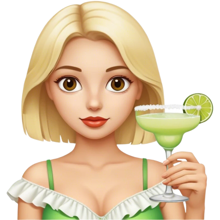 Pretty Blonde model, brown eyes, margarita  emoji