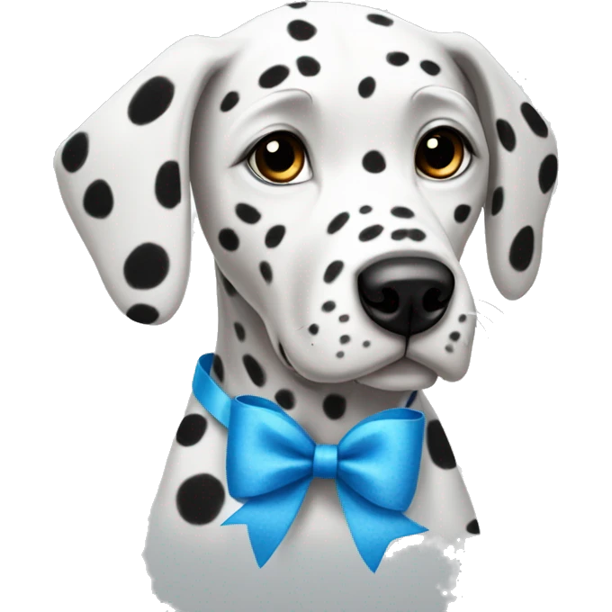 Dalmatian with a blue bow emoji
