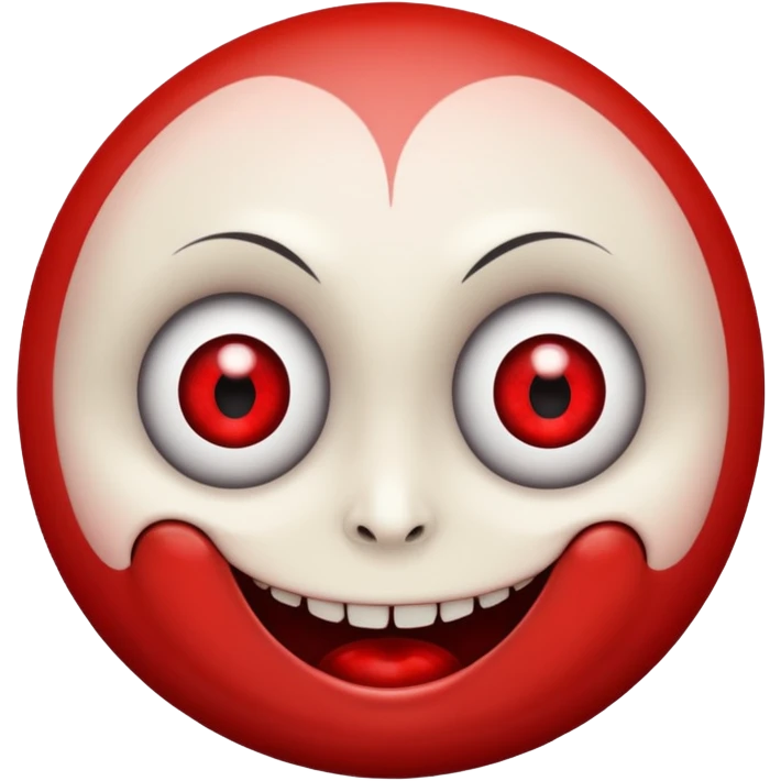 Creepy smiling face with big creepy eyes emoji