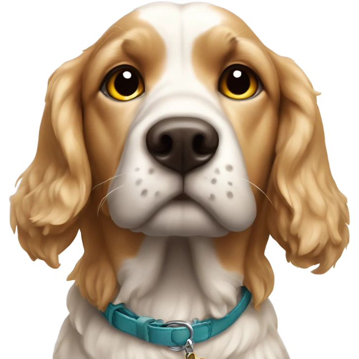 perro cocker con correa que dice max emoji