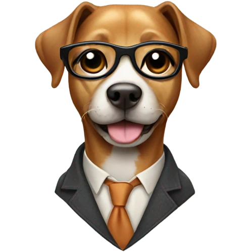 Dog with glasses on emoji