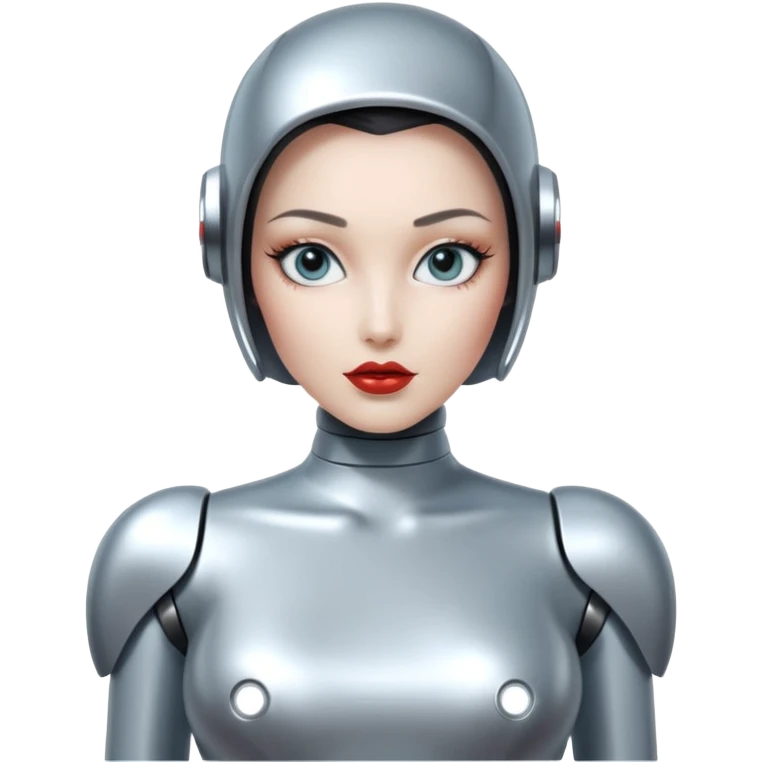 Sexy blank face robot girl full body pinup pose emoji